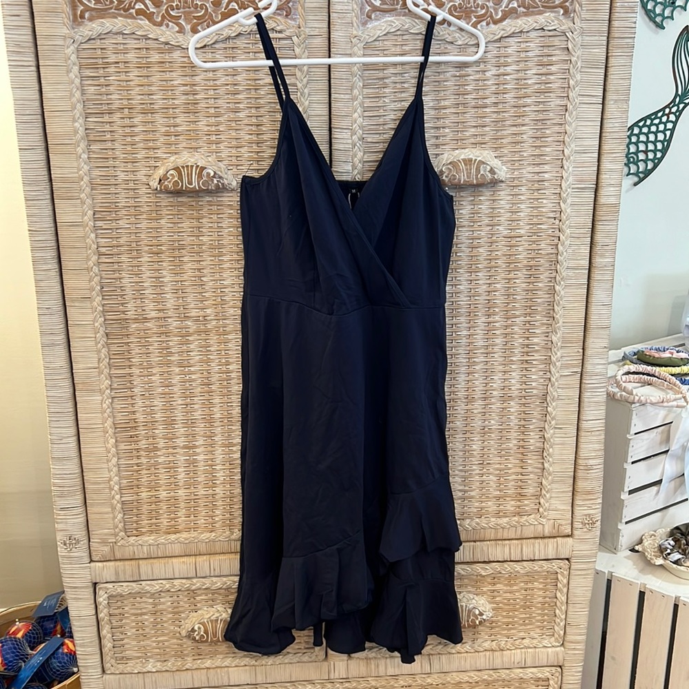 Super cute lightweight cotton flouncy sundress~medium~navy blue